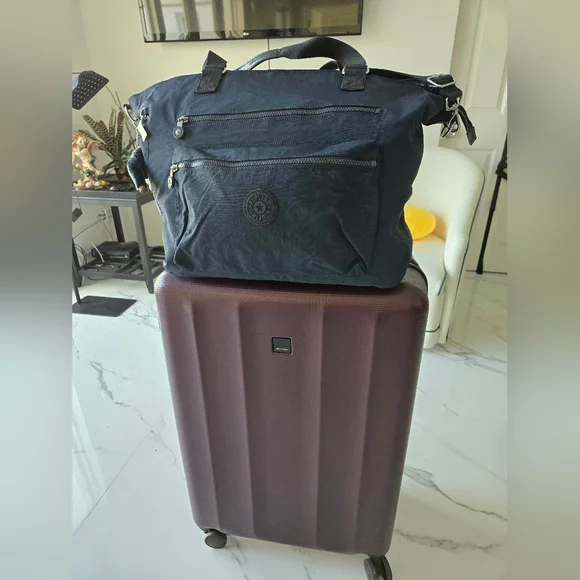 Kipling Bag Tote Black Travel Isaac NEW X Large Removable Strap Trolley Sleeve